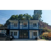 如图蓝色铁皮房 自提 带阳台六台新空调